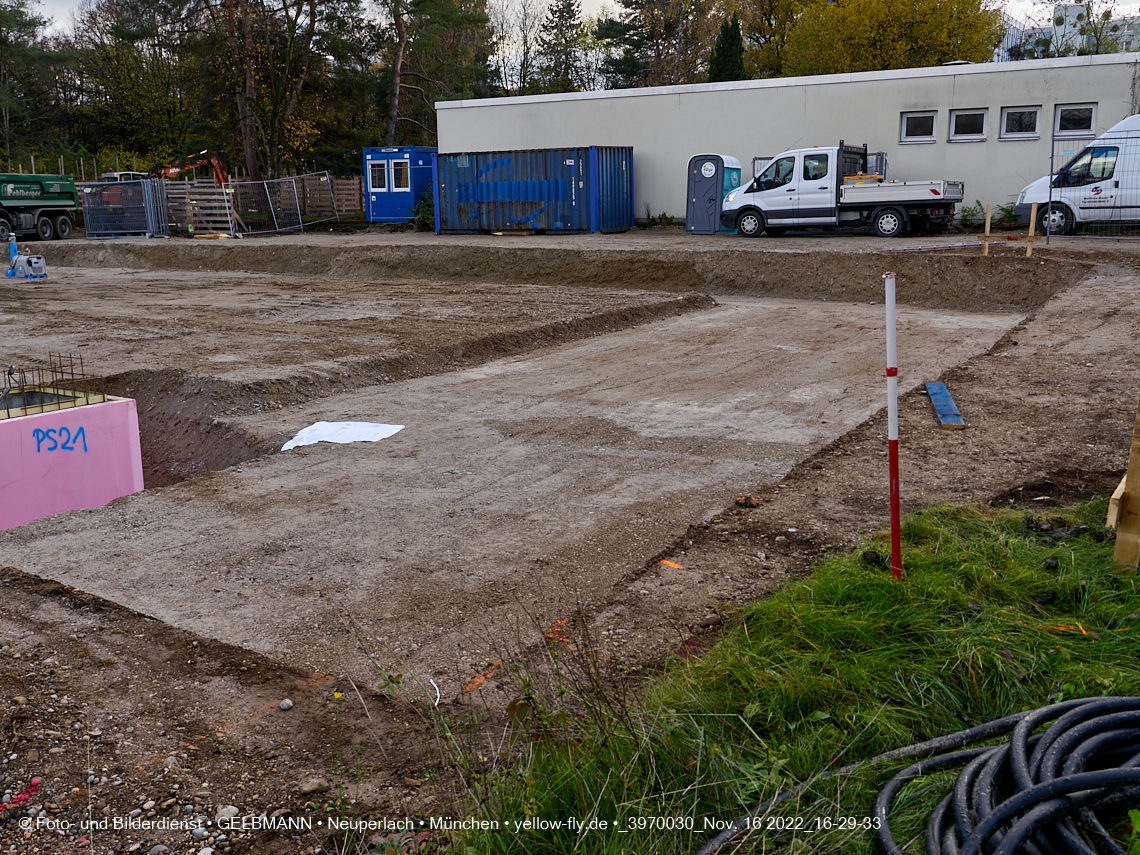 16.11.2022 - Baustelle an der Quiddestraße Haus für Kinder in Neuperlach